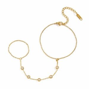 18K Gold Plated Cubic Zirconia Hand Chain